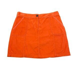 Caslon Women's Lightweight Corduroy Mini Skirt Pockets Orange Size 10P